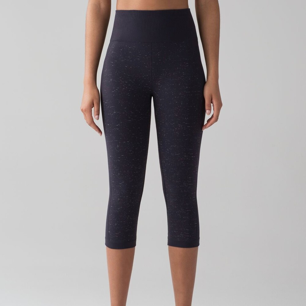 Lululemon High Waisted Cropped Leggings Blue 4